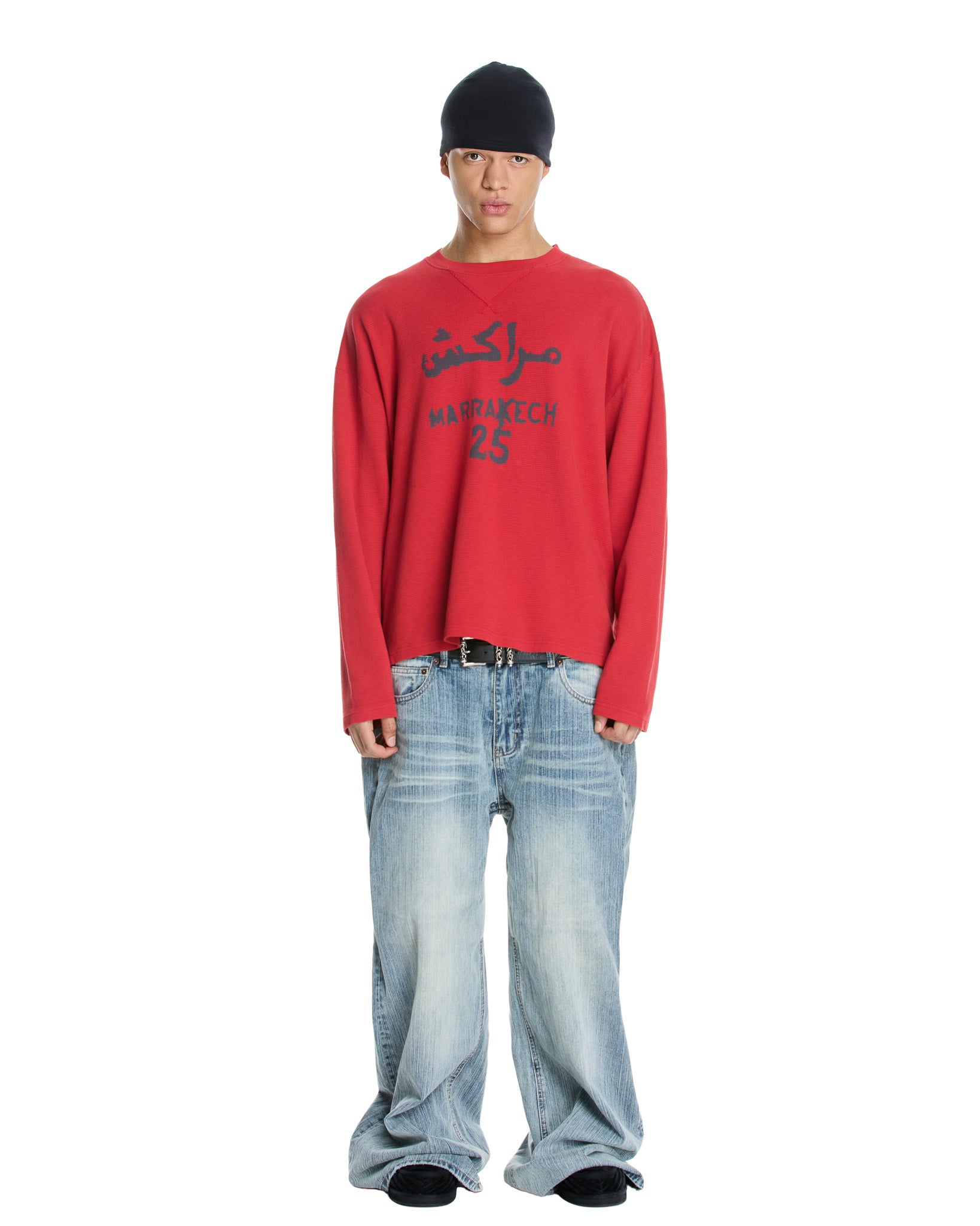 MARRAKECH 25 WAFFLE LONGSLEEVE RED