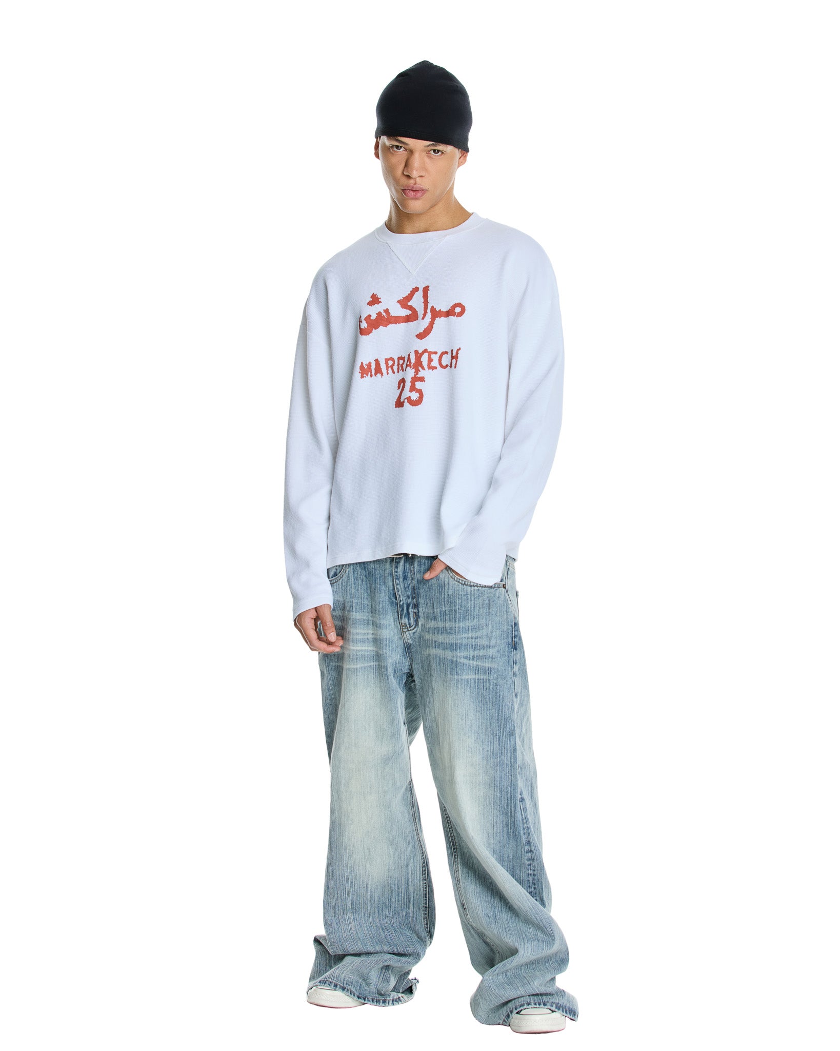 MARRAKECH 25 WAFFLE LONGSLEEVE ECRU