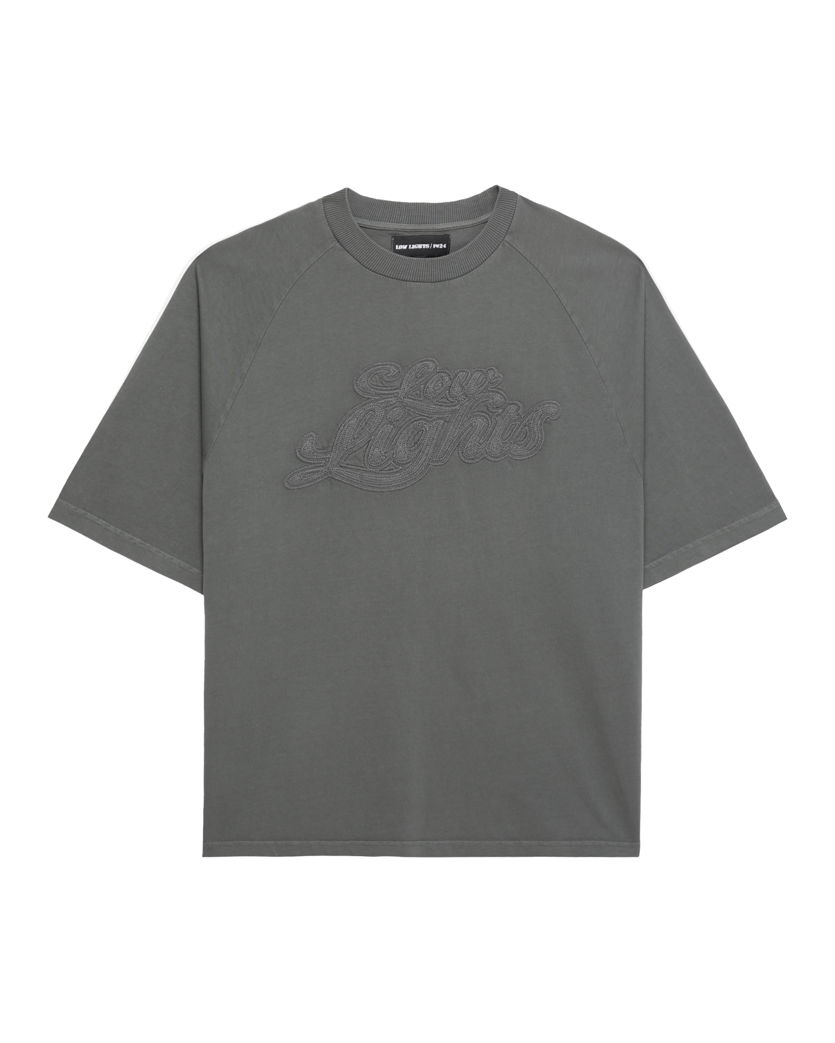 Mirage raglan tee graphite acid wash