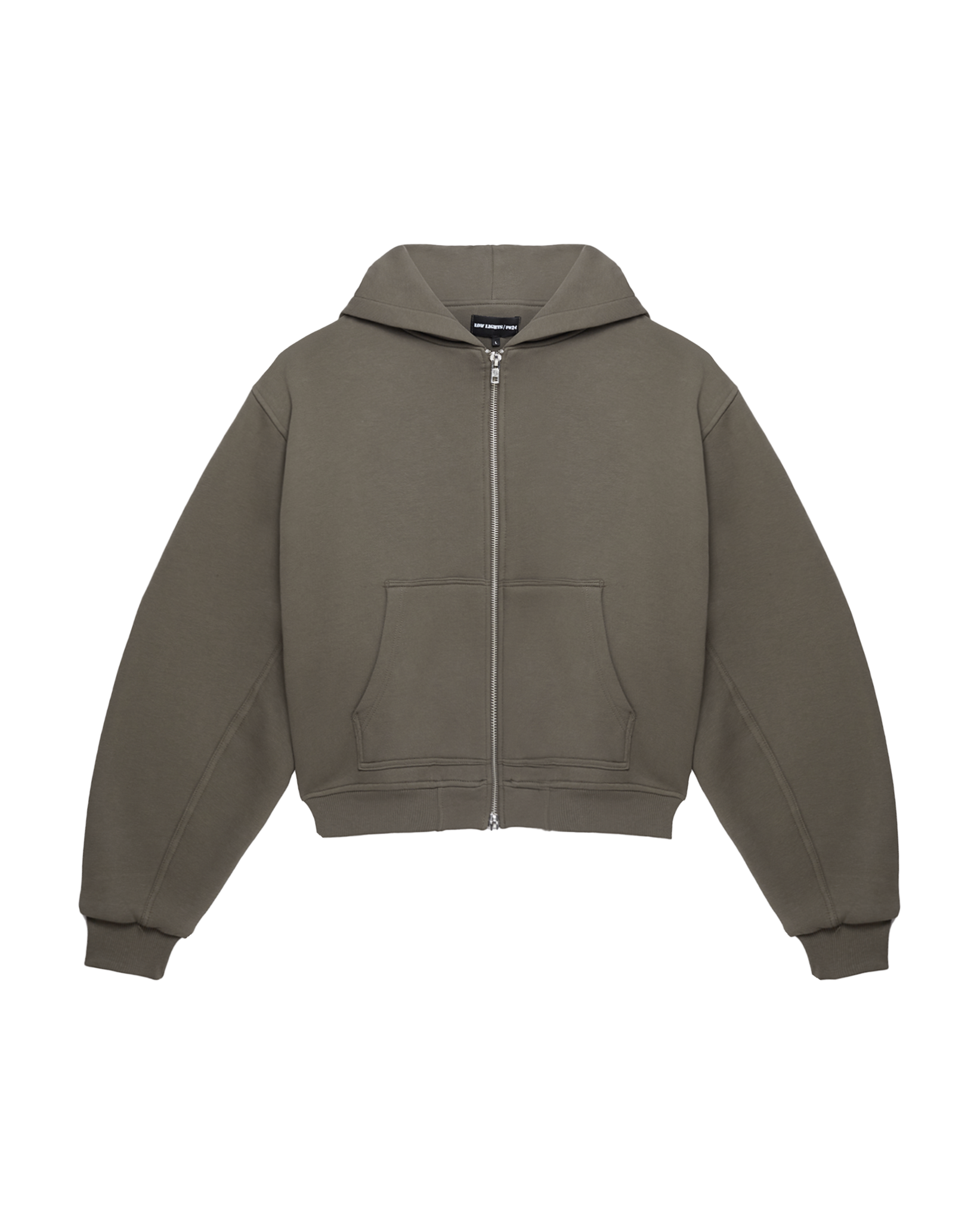 Combat bomber zip-hoodie washed beige