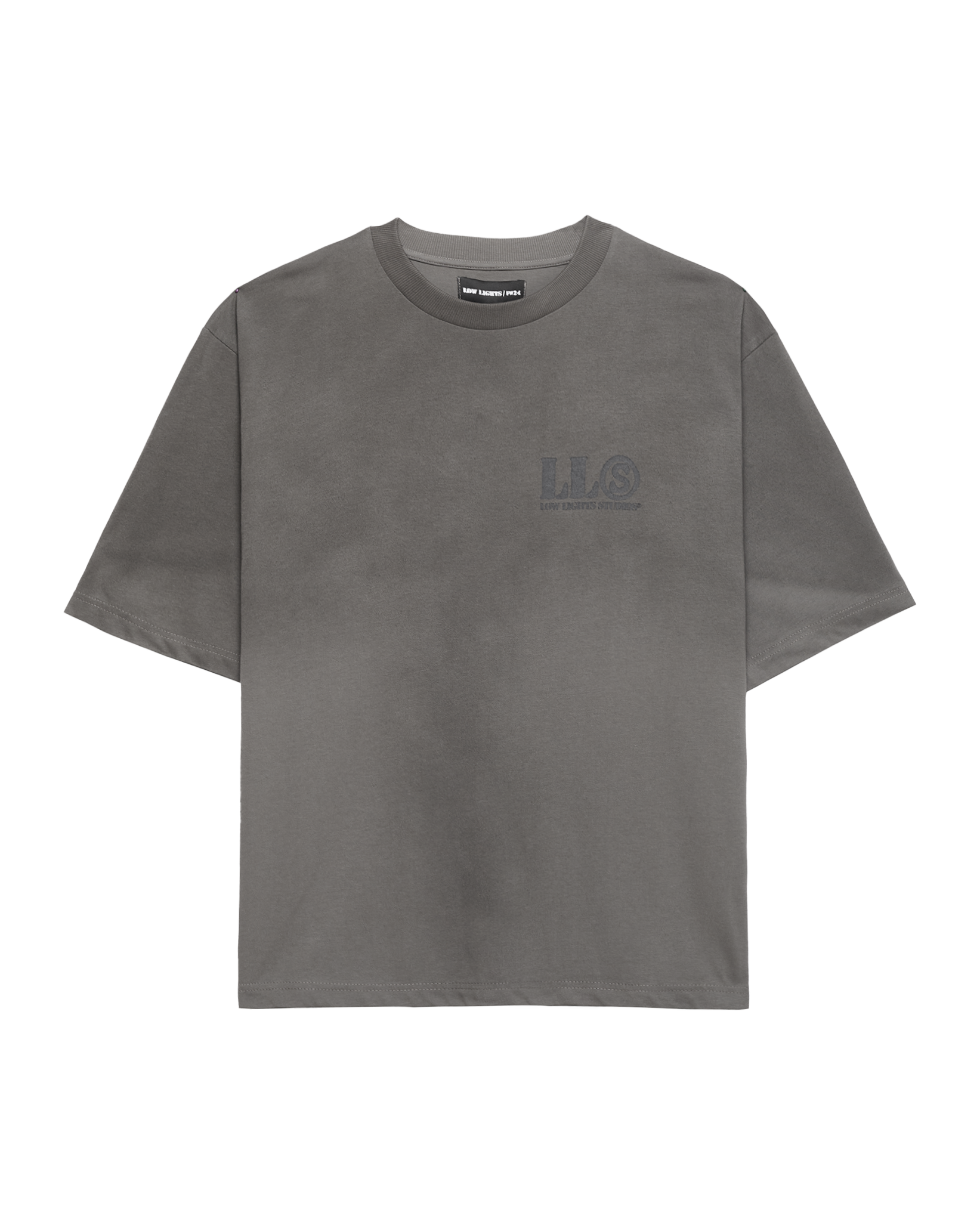 Circular tee graphite dirty wash