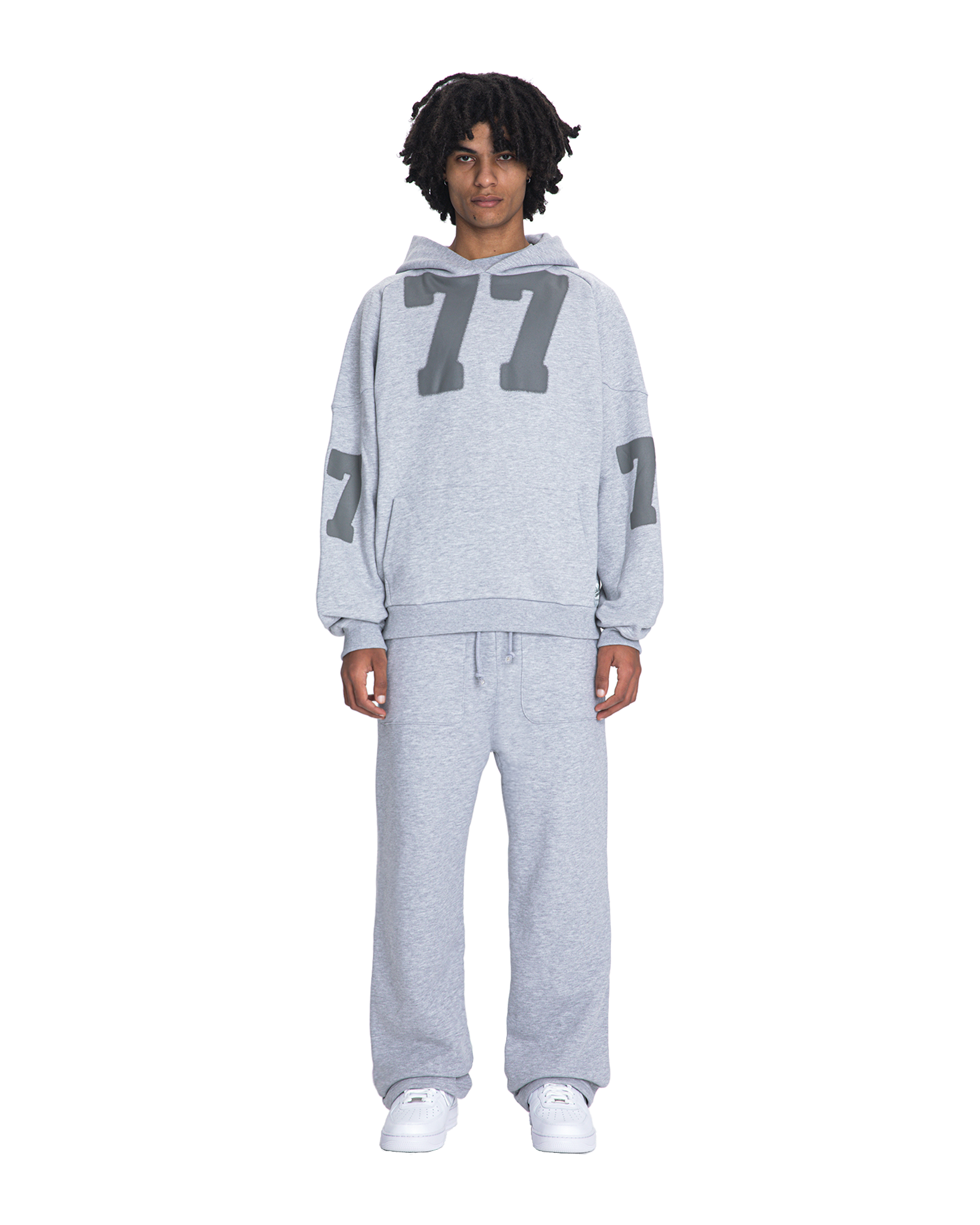 7eventy 7even raglan hoodie grey melange