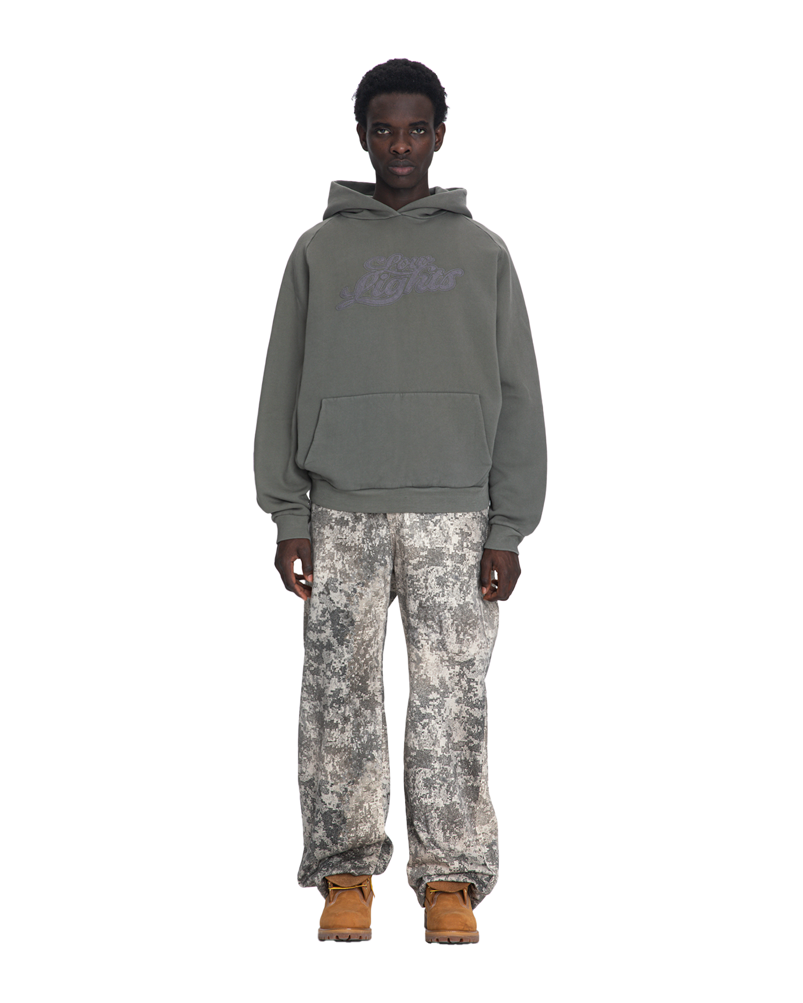 Mirage raglan hoodie graphite acid wash