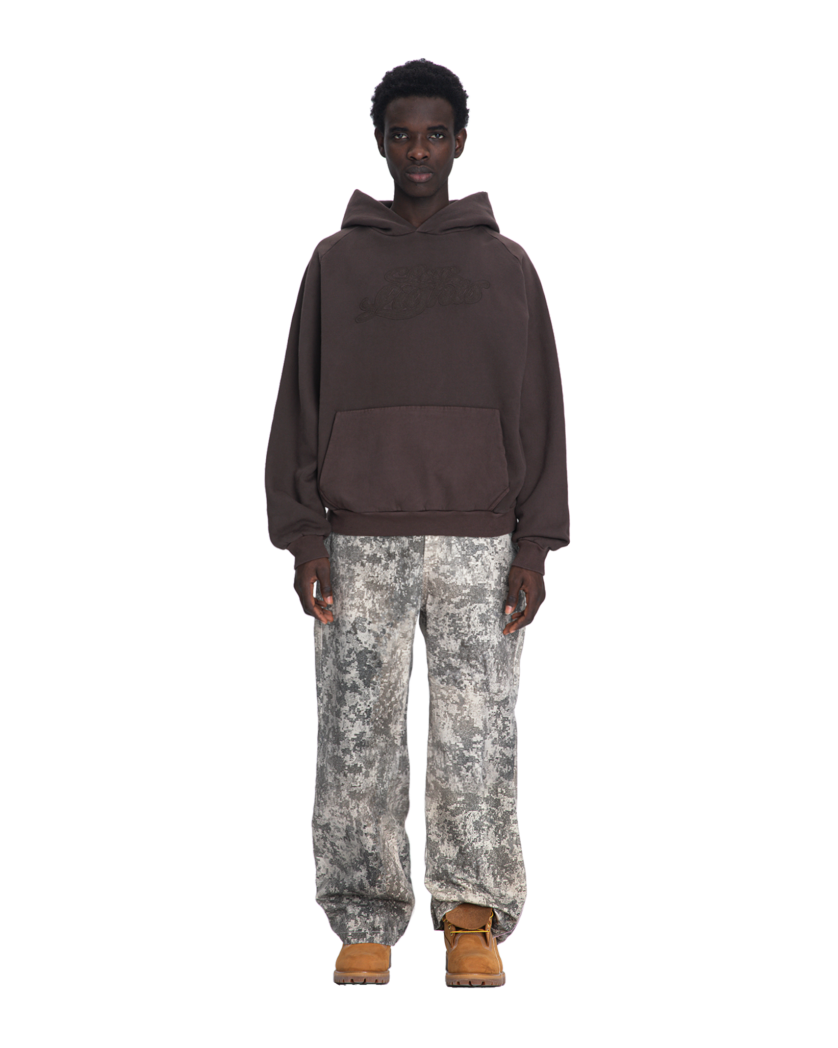 Mirage raglan hoodie cocoa acid wash