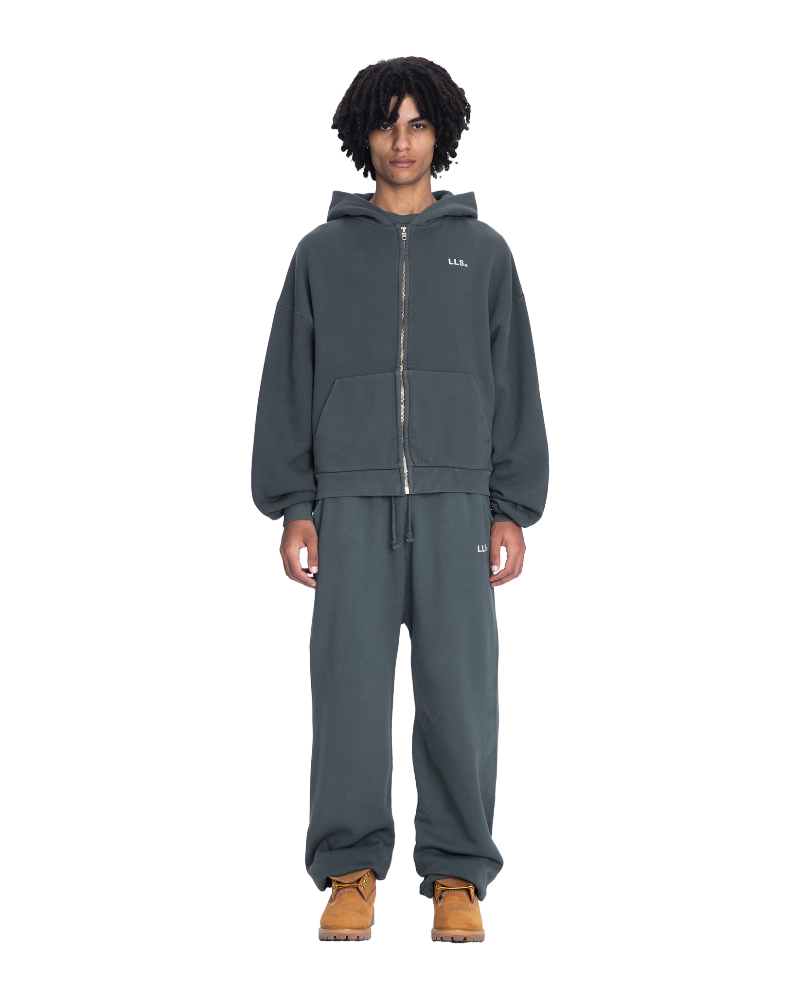 Lmnts zip hoodie grey stone wash