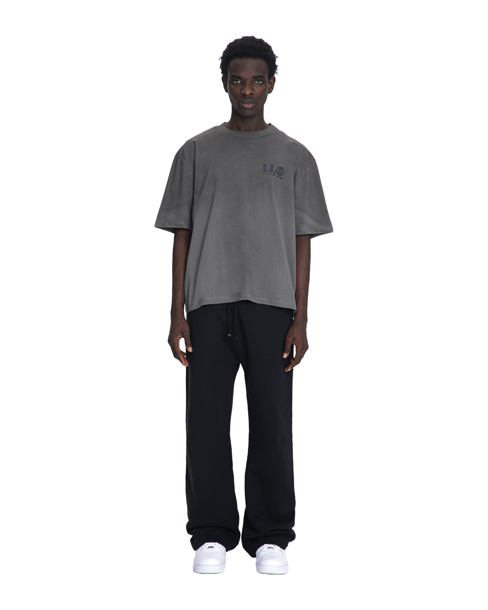 Circular tee graphite dirty wash