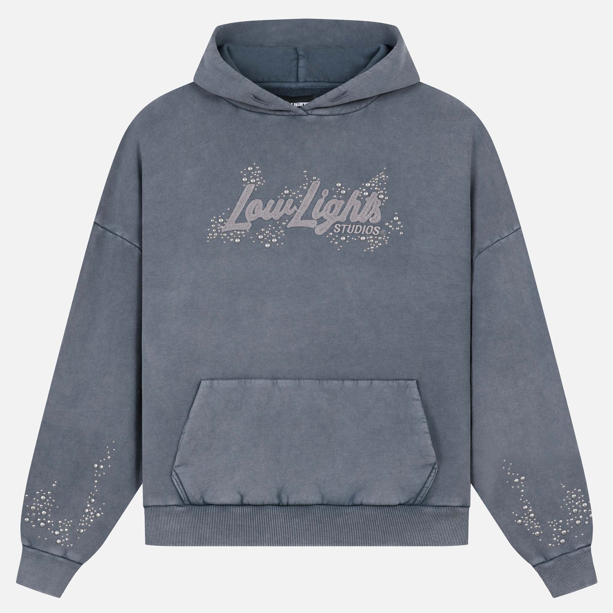 Studded Hoodie Washed Grey