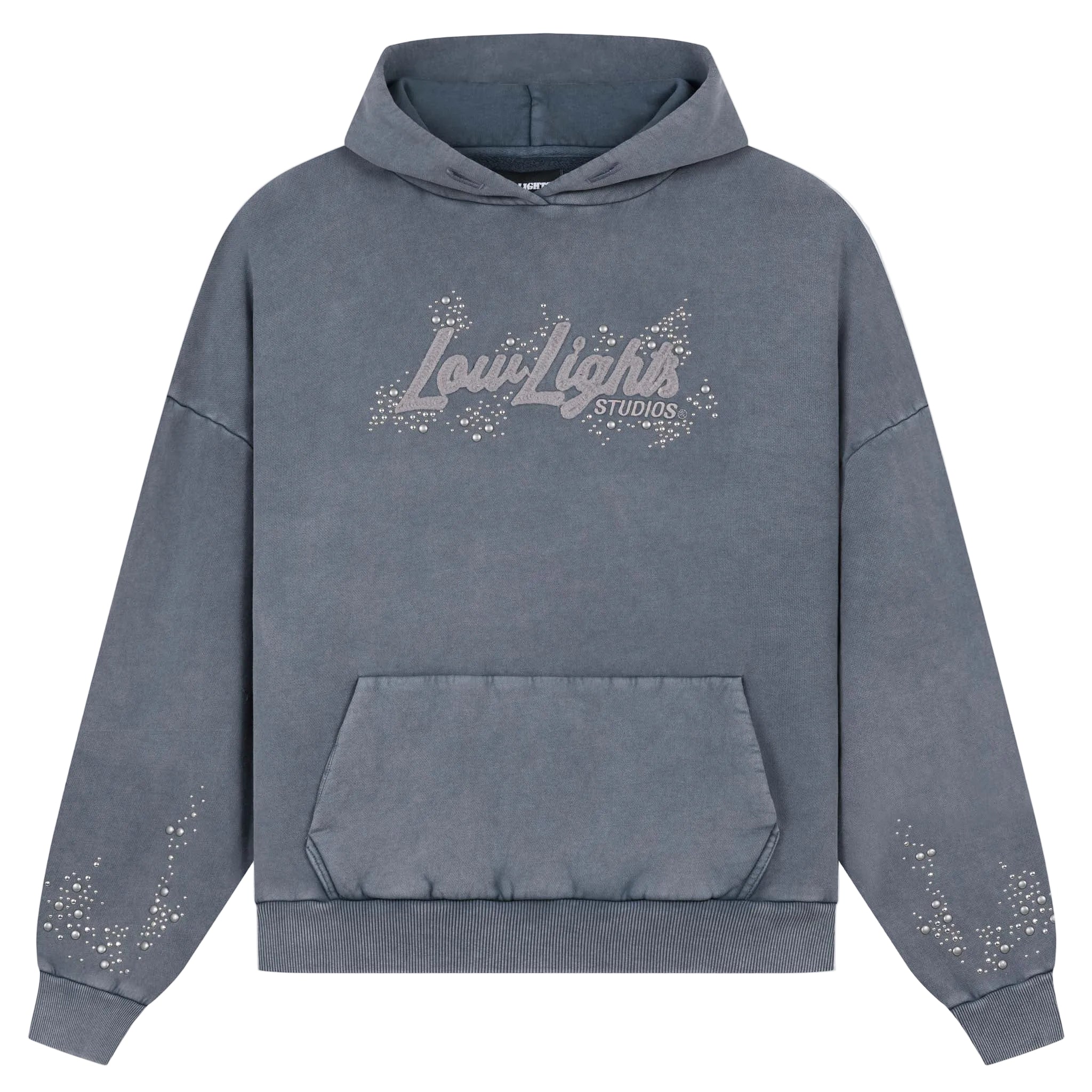Studded Hoodie Washed Grey
