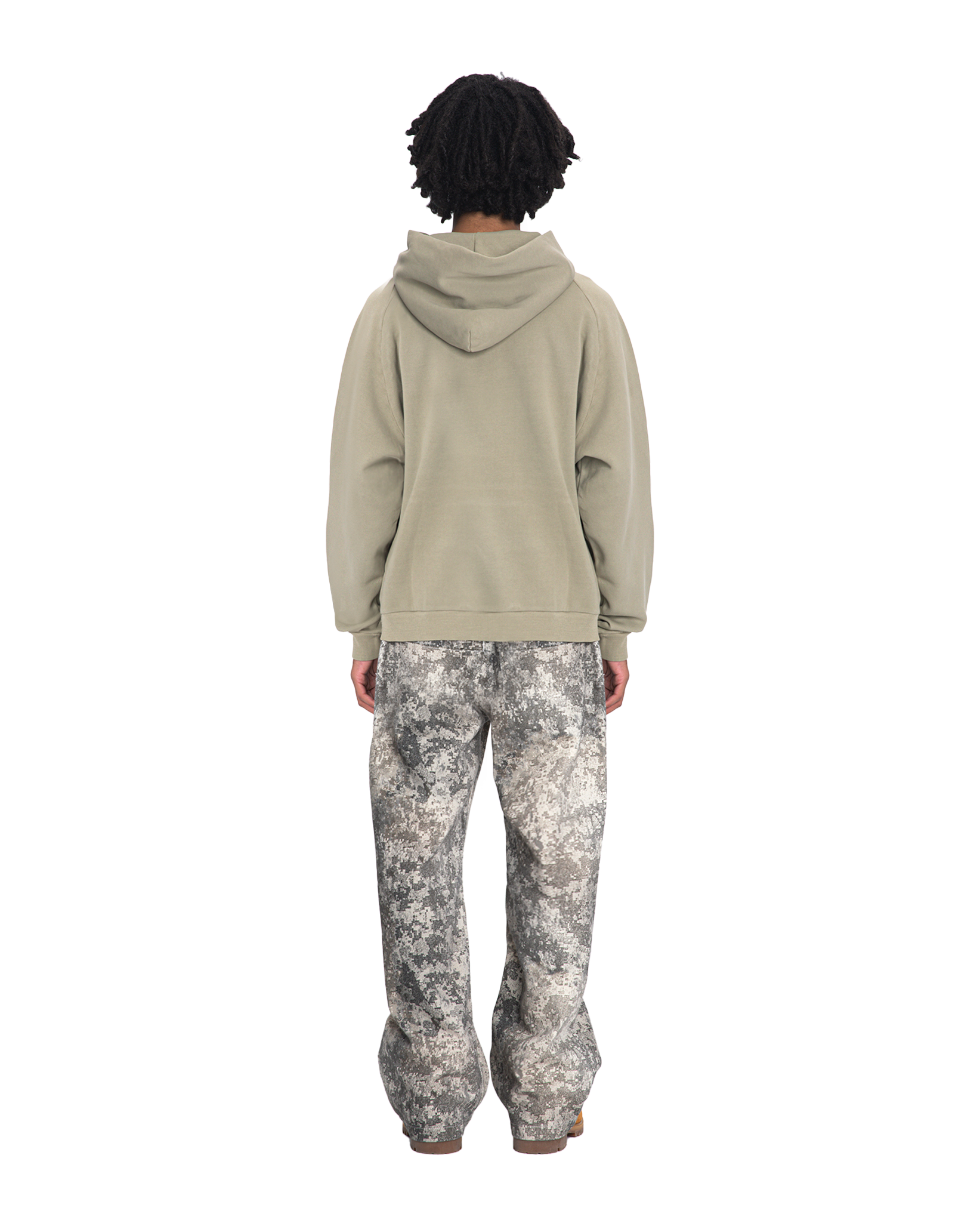 Mirage raglan hoodie taupe acid wash