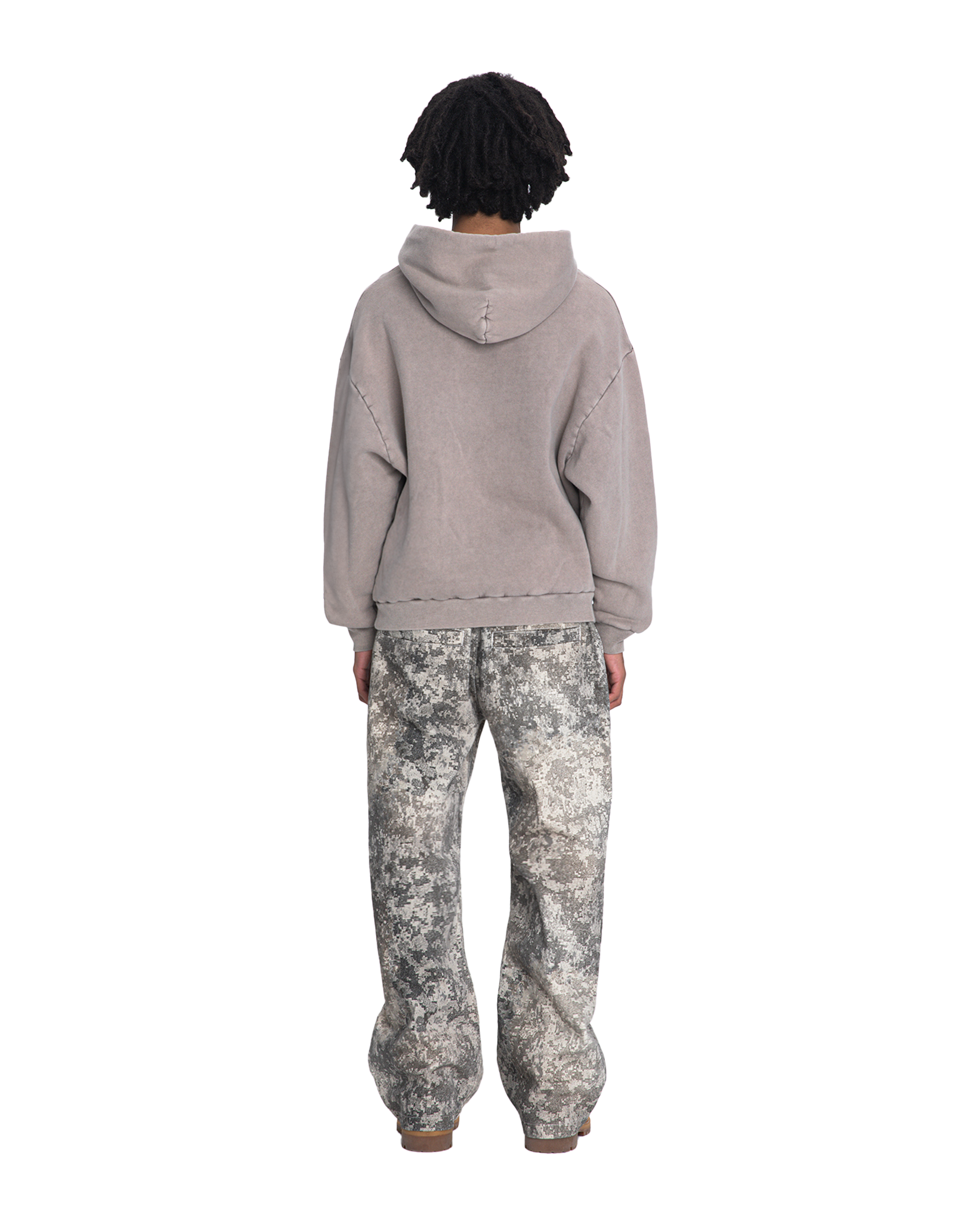 Night station hoodie asphalt acid wash