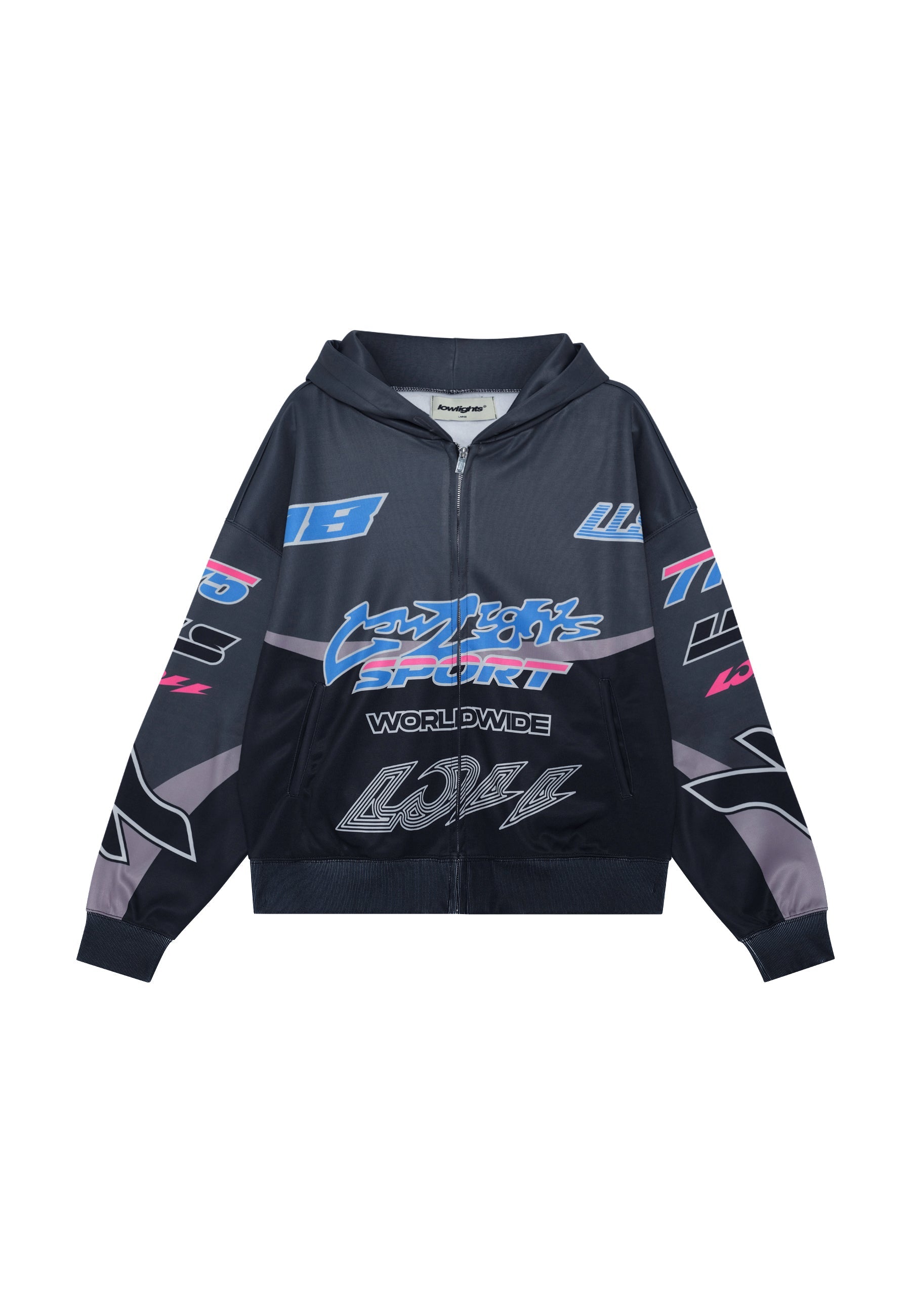 MOTOCROSS ZIP HOODIE BLACK