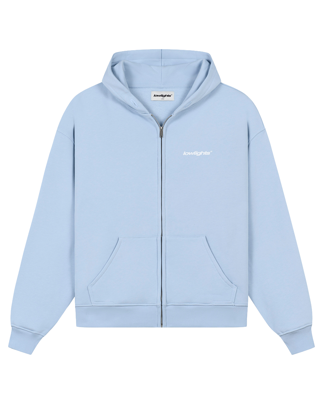 Basic Zip Hoodie Baby Blue