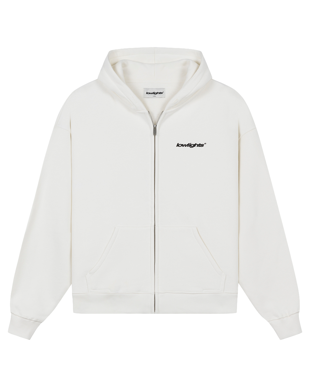 Basic Zip Hoodie creme white