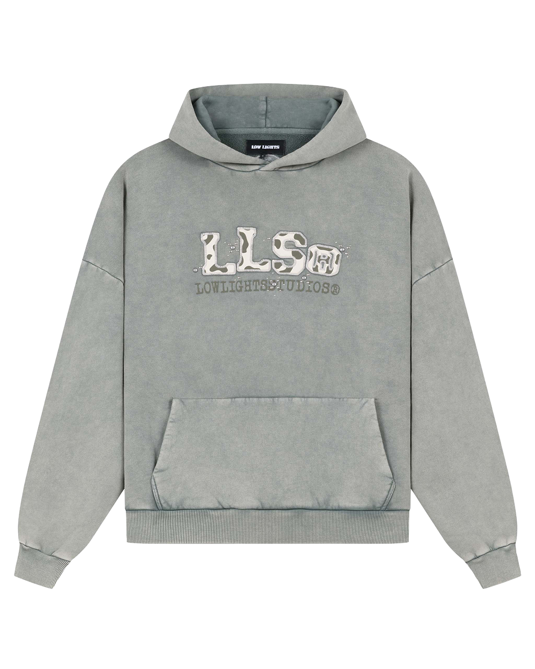 Leo Hoodie Grey Acid Washed