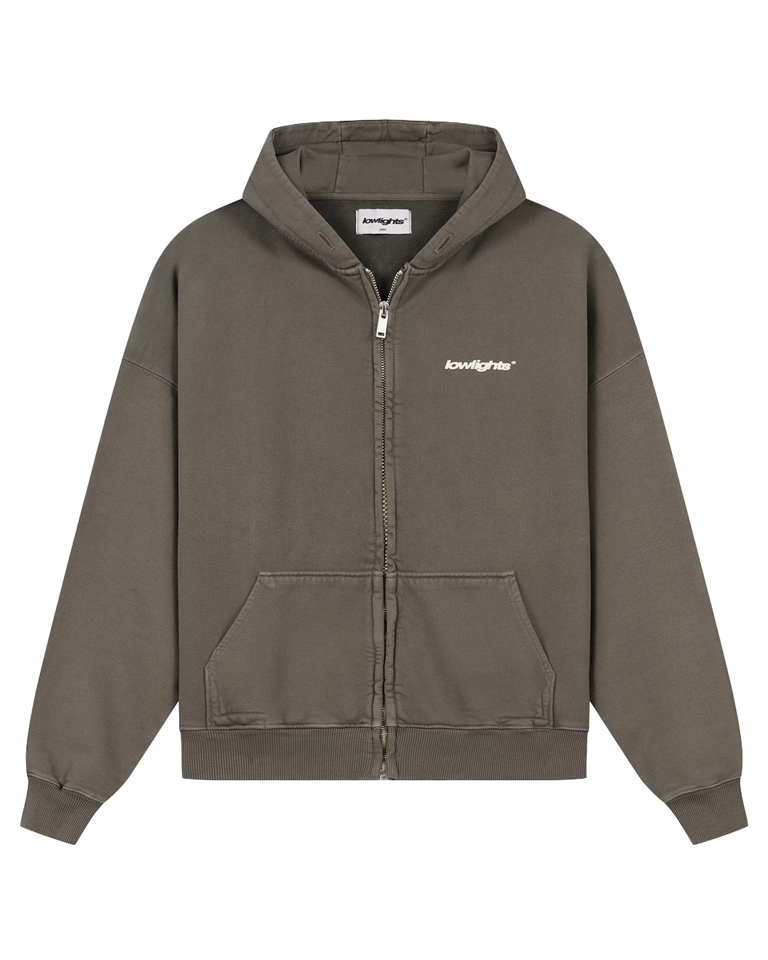 Basic Zip Hoodie brown