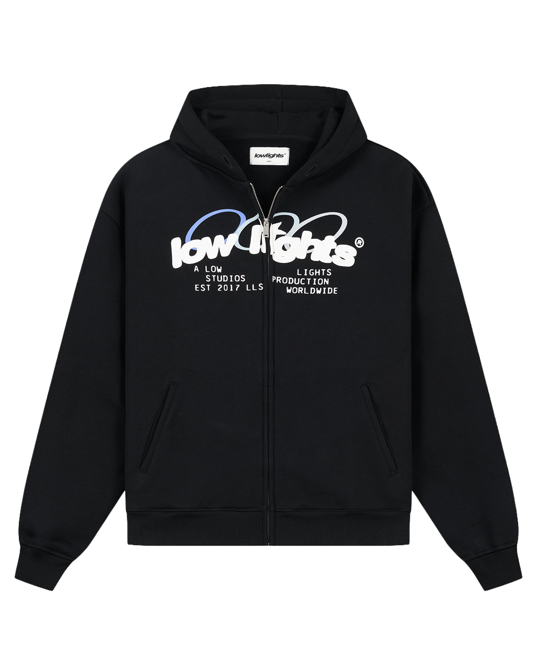 Ring Logo Zip Hoodie Black