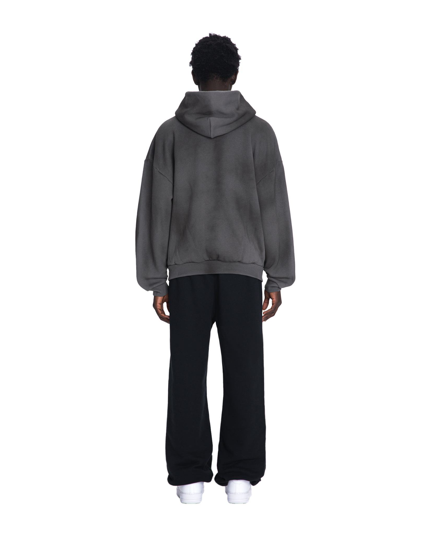 Circular zip-hoodie graphite dirty wash